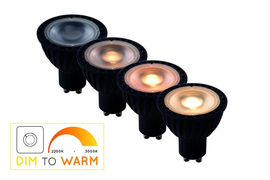 Lucide MR16 - Led lamp - Ø 5 cm - LED Dim to warm - GU10 - 1x5W 2200K/3000K - Zwart - detail 9